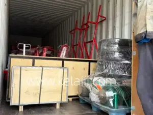 Photos of a custom-made prefabricated machinery unit being loaded at the factory.